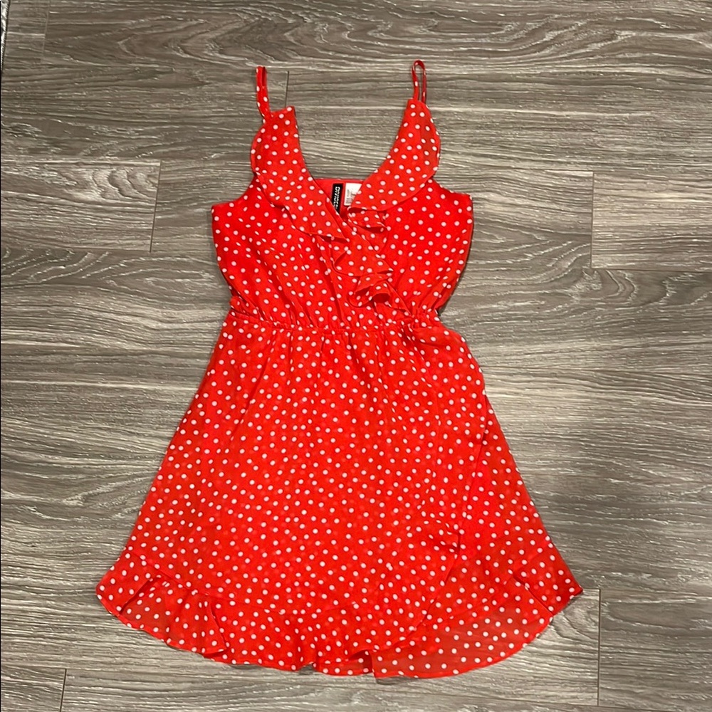 Red Polka Dot Ruffle Dress